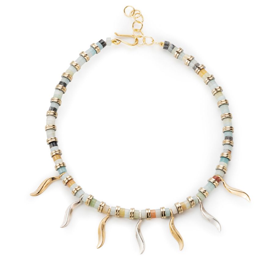 Collana girocollo con agata verde FLAME | CL EMATAGT VERDE